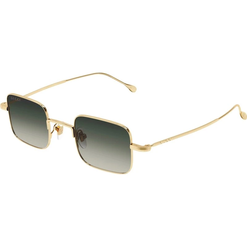 Gucci GG1813S 008 Occhiali da Sole Squadrati in Metallo Oro e Grigio