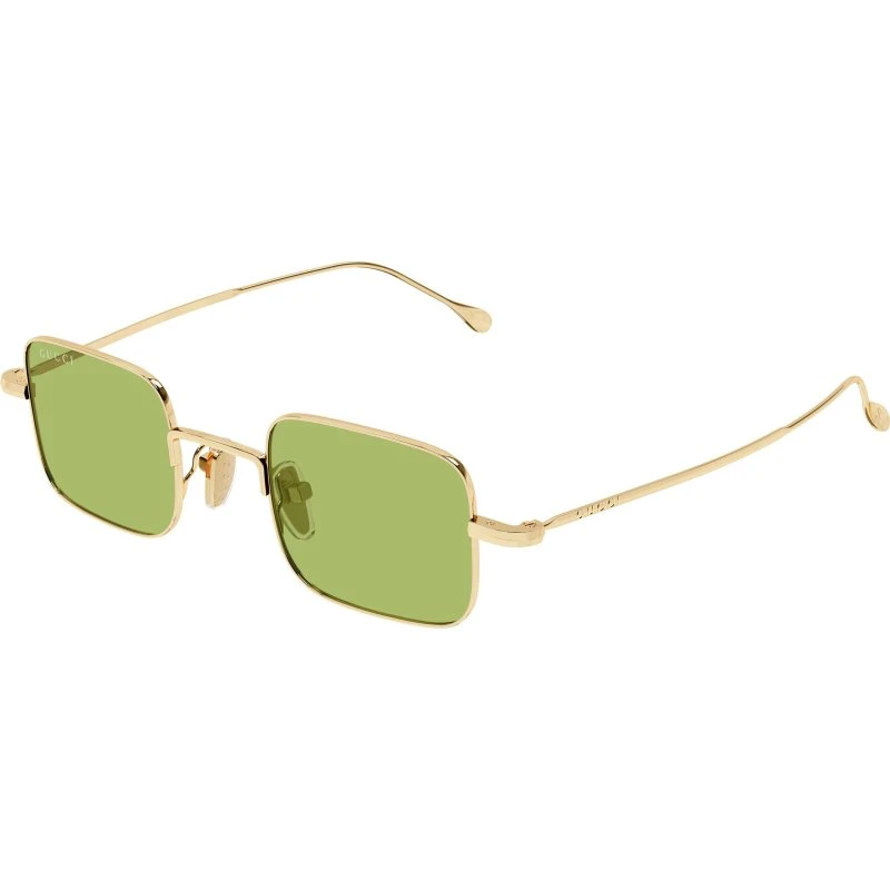 Gucci GG1813S 012 Occhiali da Sole Squadrati Oro e Verde