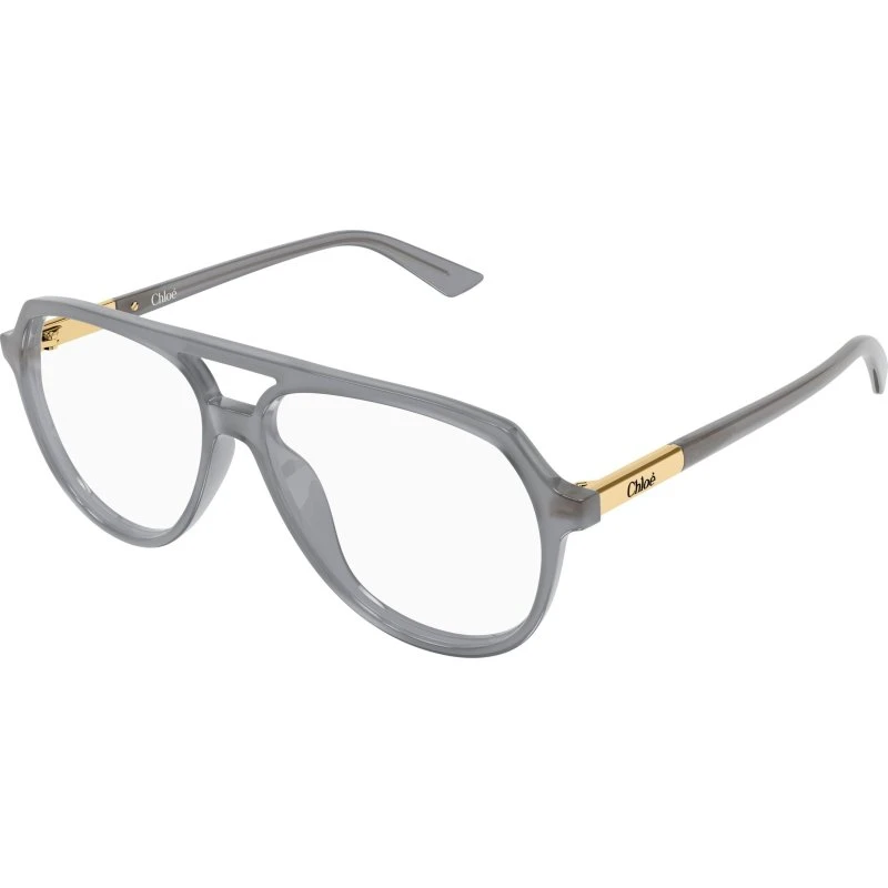 Chloé CH0366O 005 Montatura Occhiali da Vista Pilot Grigio Trasparente