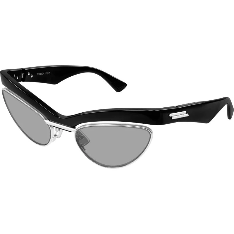 Bottega Veneta BV1480S 003 Occhiali da Sole Cat Eye Nero Grigio
