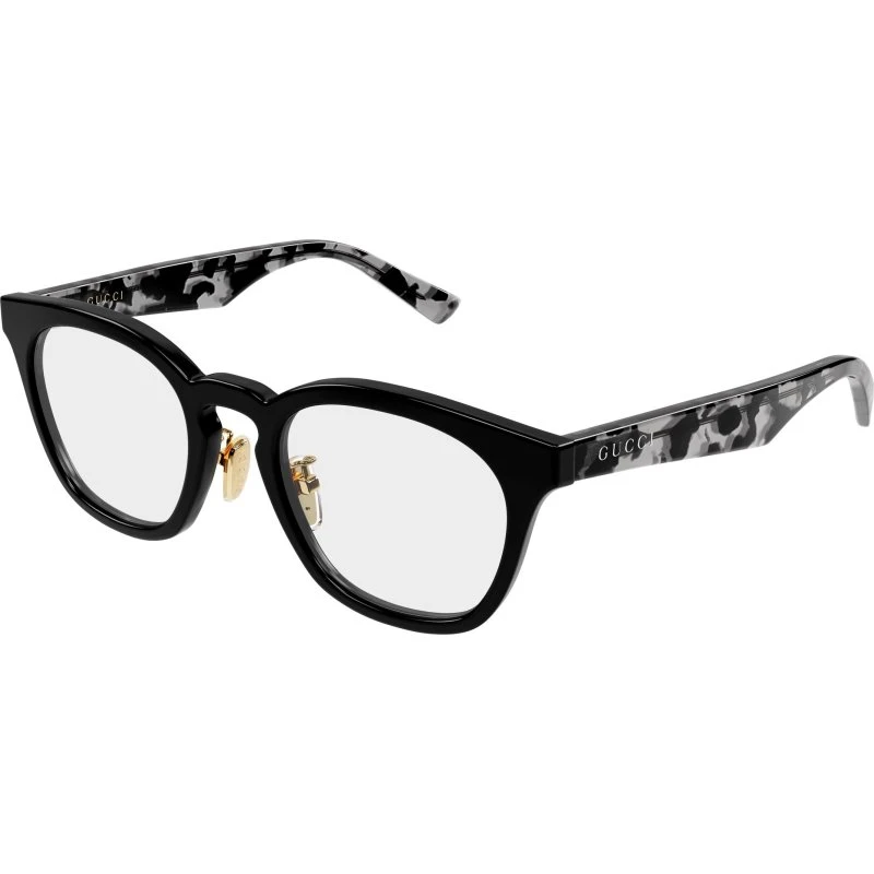 Gucci GG2187OA 008 Montatura Occhiali da Vista Rotonda Nero