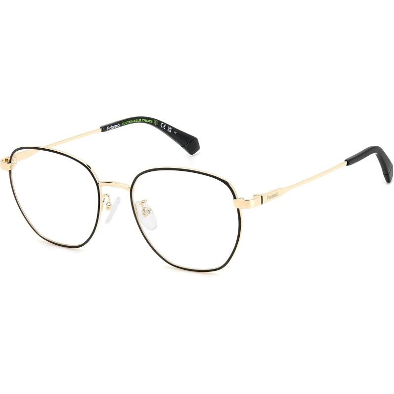 Polaroid Uomo PLD D509/G Montature da Vista Geometriche Nero/Oro
