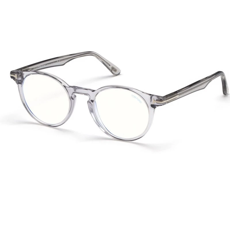 Tom Ford FT5557-B 020 Montature da Vista Rotonde Grigio con Filtro Blu
