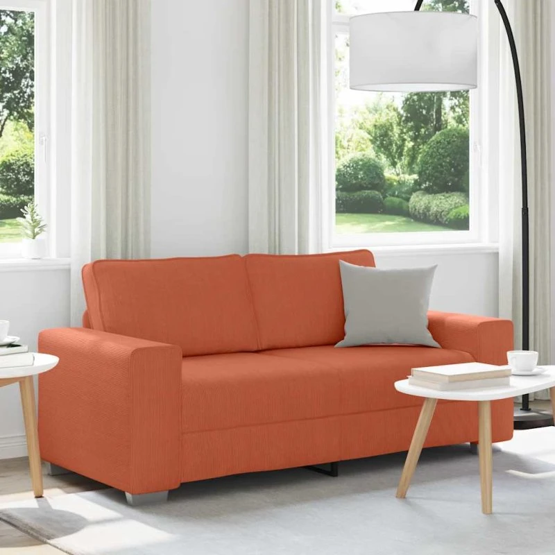 Divanetto Rosso Arancione 180x77x82 cm in Velluto a Coste