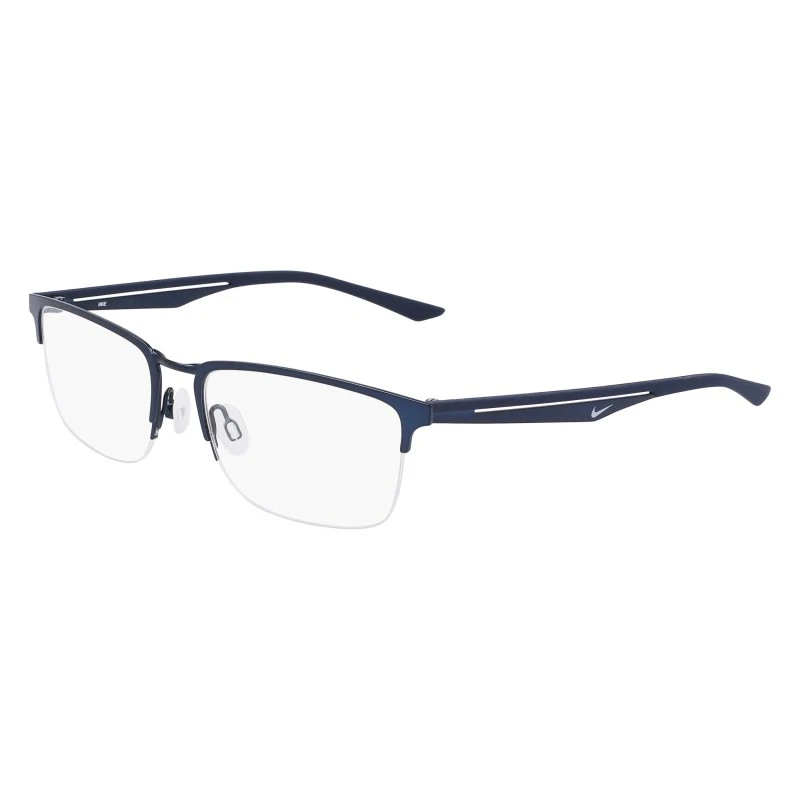 Nike 4313 410 Montature da Vista Metallo Blu Squadrata