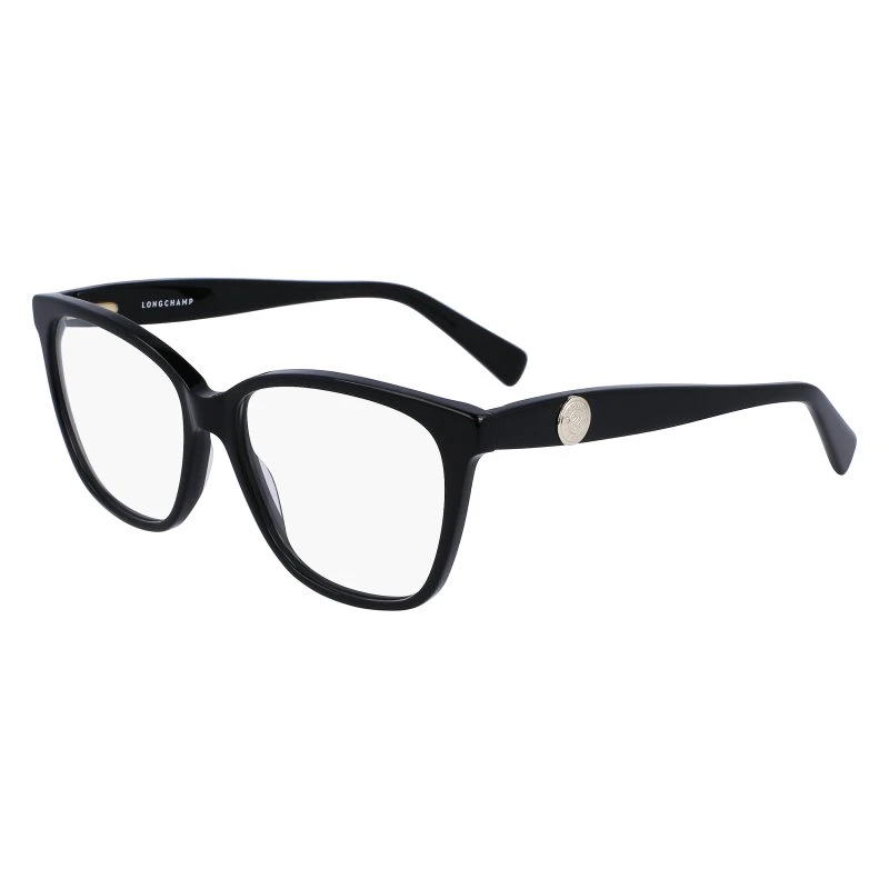 Longchamp LO2715 001 Montatura da Vista Quadrata in Acetato Nero