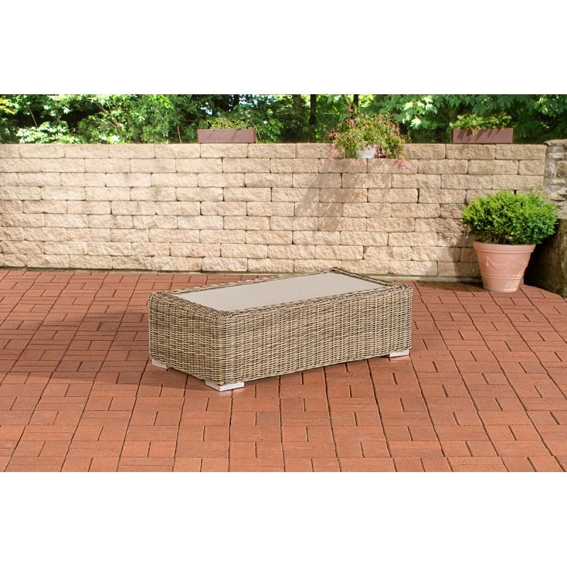 Madeira Tavolo da Salotto Rattan 110x60 cm Naturale