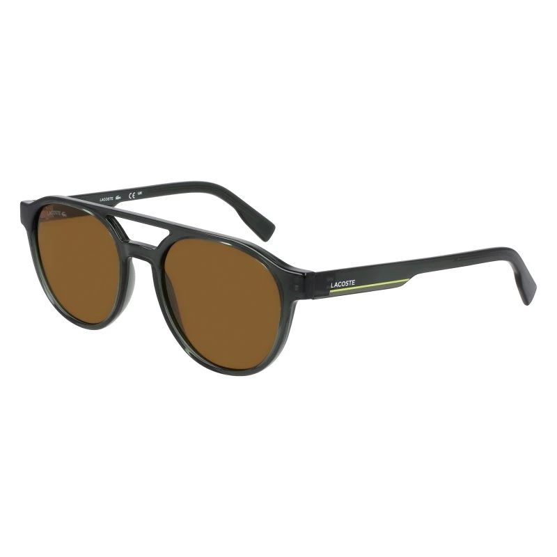 Lacoste L6008S 035 Occhiali da Sole Rotondi Grigio Trasparente