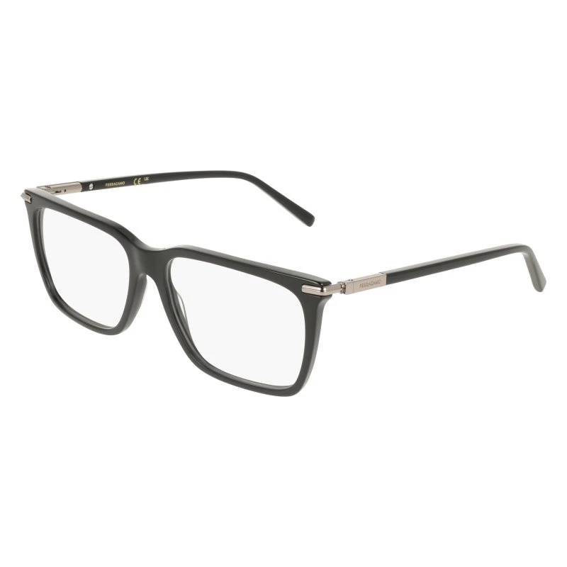 Ferragamo SF3037 001 Montatura da Vista Quadrata in Acetato Nero
