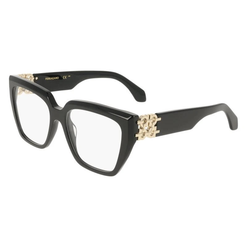 Ferragamo SF3041E 001 Montatura da Vista Quadrata in Acetato Nero