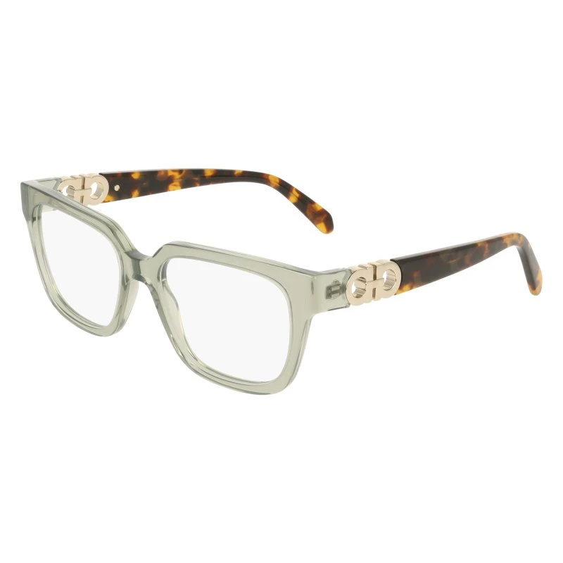 Ferragamo SF3056 313 Montatura Occhiali da Vista Verde Quadrata
