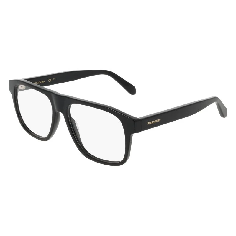 Ferragamo SF3063 001 Montatura da Vista Quadrata in Acetato Nero