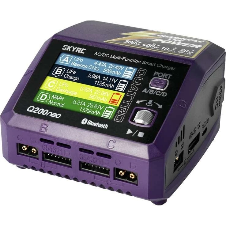 SkyRC Q200 Neo Caricabatterie 4 Slot 10A 200W AC