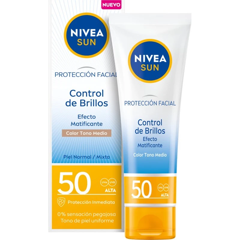 Nivea Sun Viso Shine Control SPF 50 con Colore