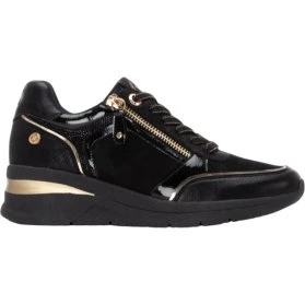 Sneakers Xti Nere con Zeppa e Chiusura a Cerniera