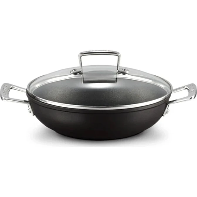 Le Creuset Tegame Basso 30 cm in Alluminio Antiaderente con Coperchio