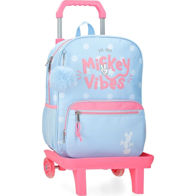 Zaino Scolastico Disney Mickey Vibes con Carrello 38cm