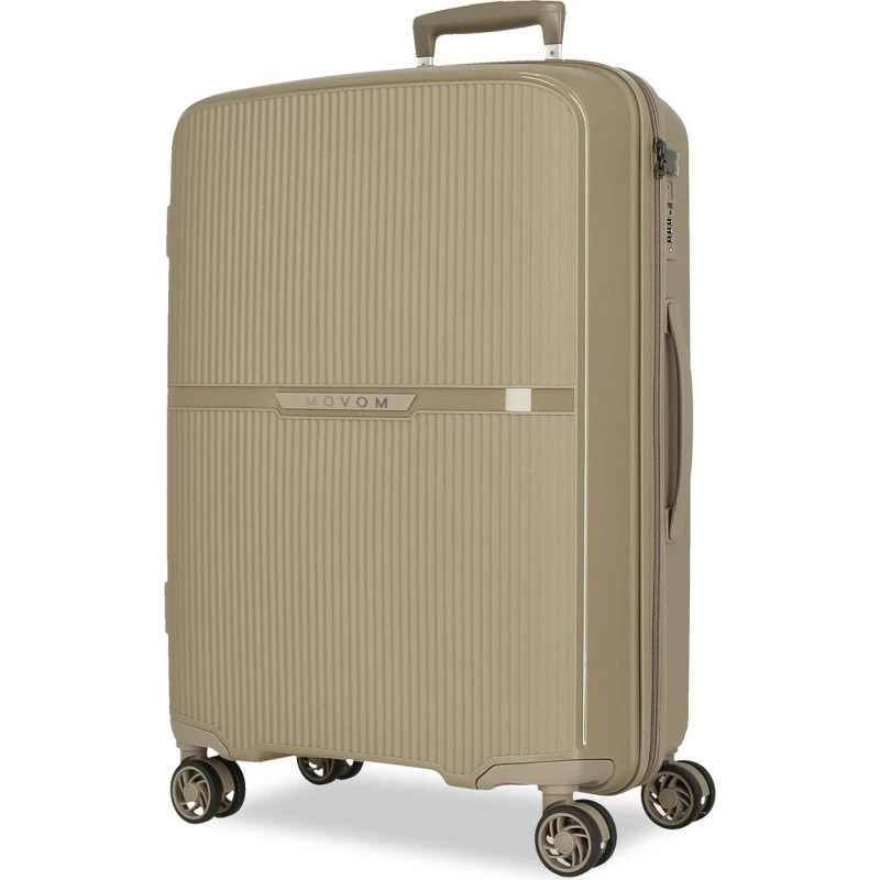 Trolley Movom Moon 76cm Tortora - Valigia in Polipropilene con 4 Ruote