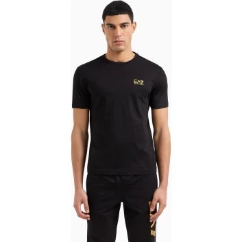 EA7 T-shirt uomo con logo nera - Cotone