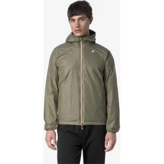 K-Way Jake Plus 2 Double Giacca con Cappuccio - Nero Verde Canna L