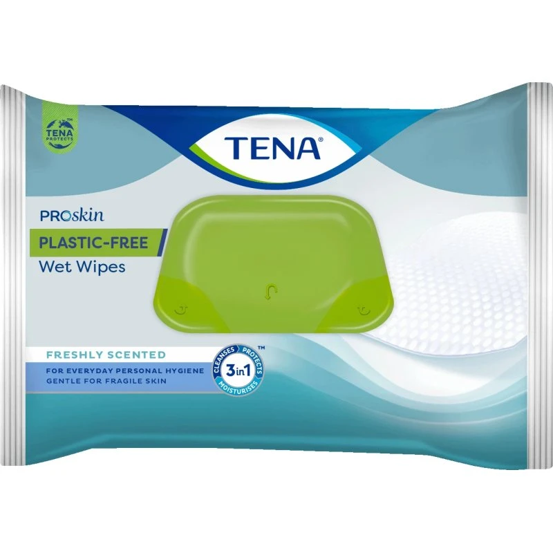 Tena ProSkin Salviette Umidificate Plastic-Free, 48 pezzi