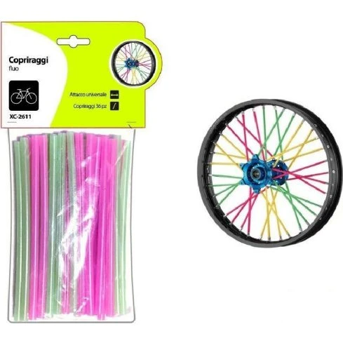 XC-2611 Set 36 Pezzi Copriraggi Fluo per Bici