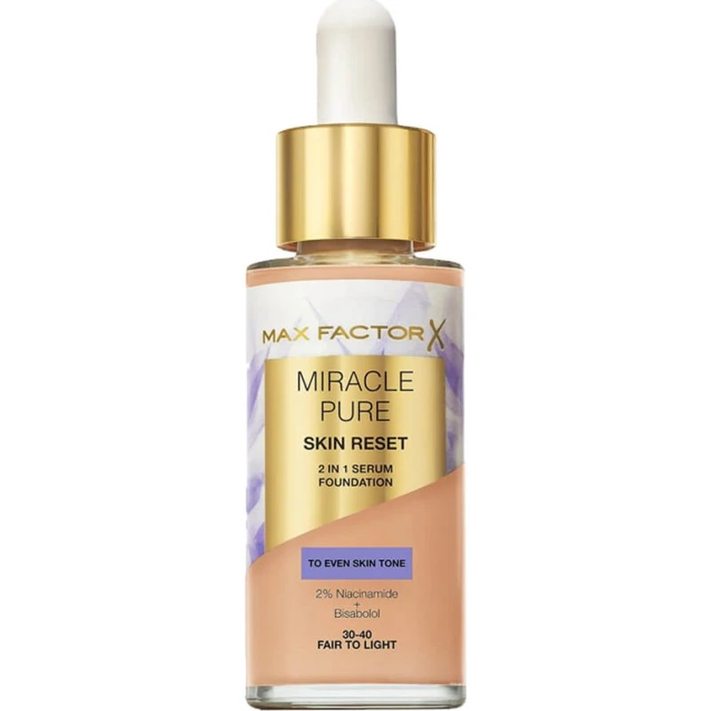 Max Factor Miracle Pure Skin Reset 2 in 1 Fondotinta 30-40 Fair To Light