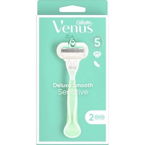 Gillette Venus Deluxe Smooth Sensitive Rasoio + 2 Lame