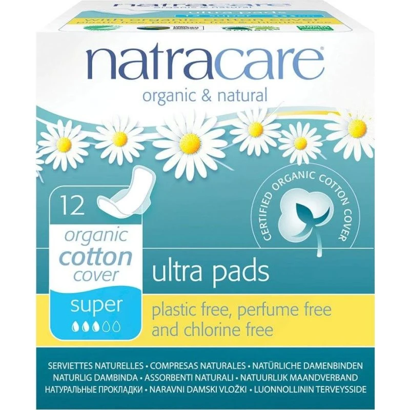 Natracare Assorbenti Ultra Super con Ali, 12 Pezzi