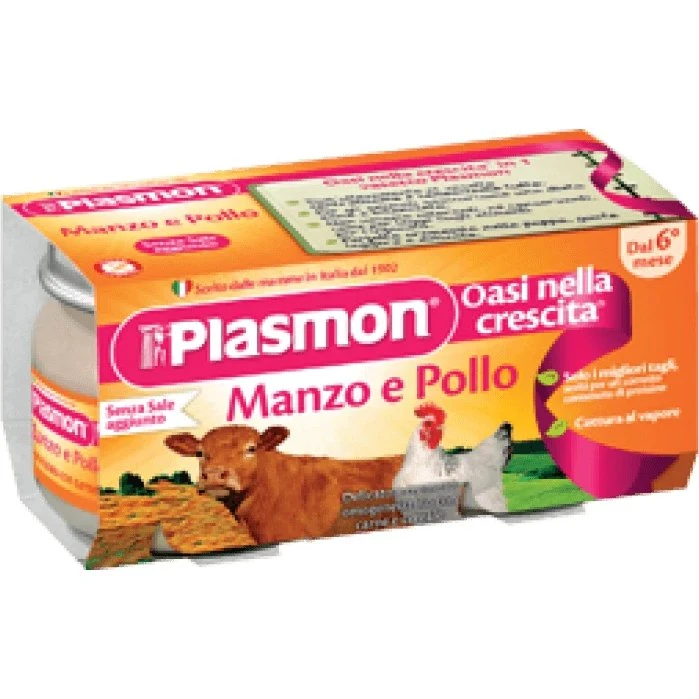 Plasmon Omogeneizzato Manzo e Pollo 80g x 2
