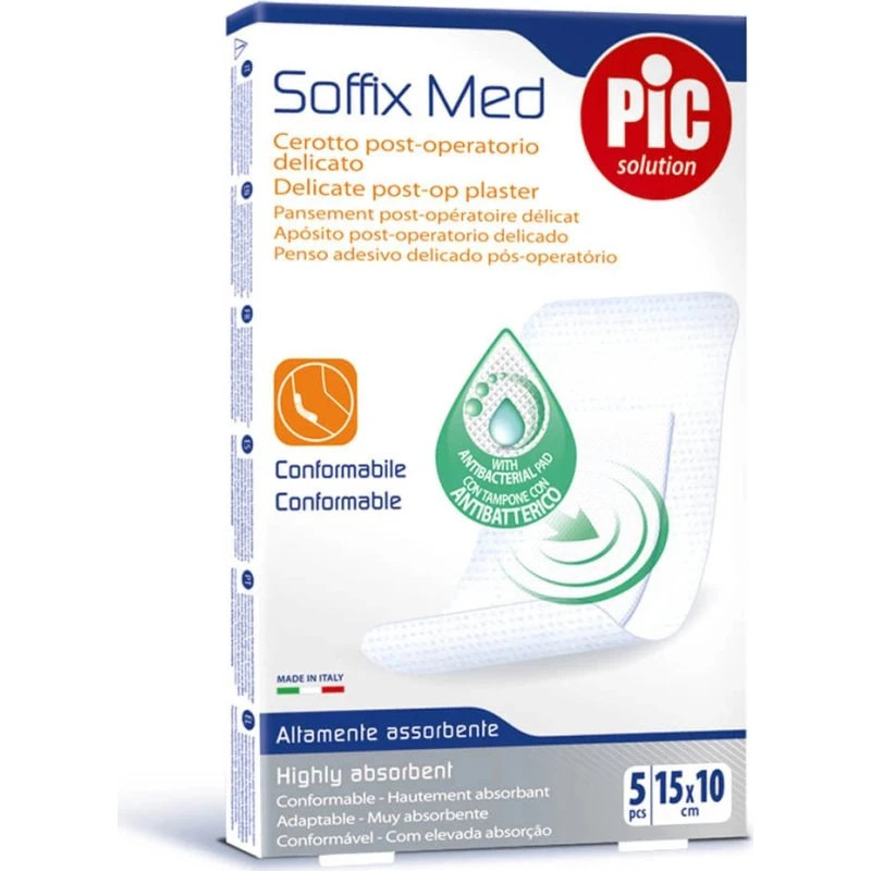 Pic Soffix Med 10x15cm 5 pezzi - Cerotto Post-operatorio Antibatterico