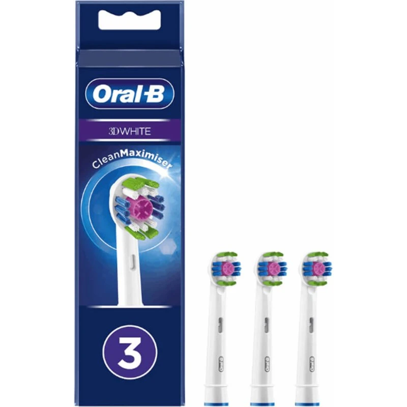 Oral-B 3D White Testine Ricambio per Spazzolino Elettrico - 3 pezzi