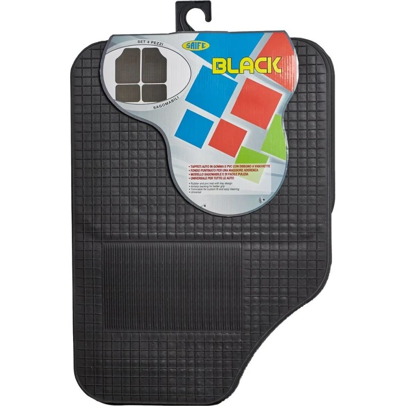 Saife Tappeti Auto PVC Nero 4pz