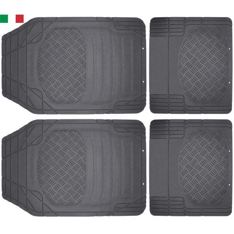 Set Tappeti Auto Universali in Eco Gomma 4 Pezzi