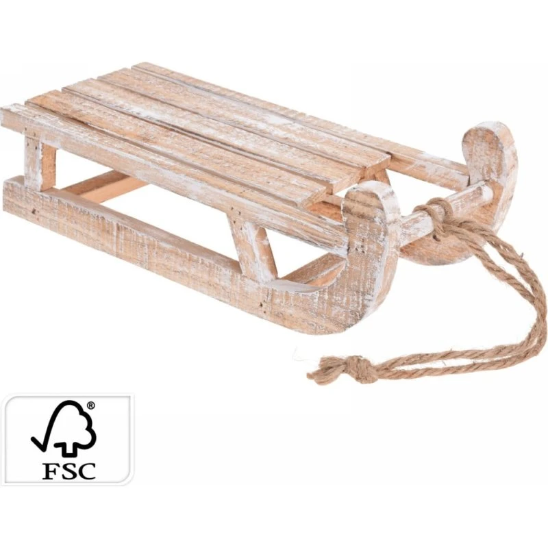 Slitta Decorativa White Washed 30cm