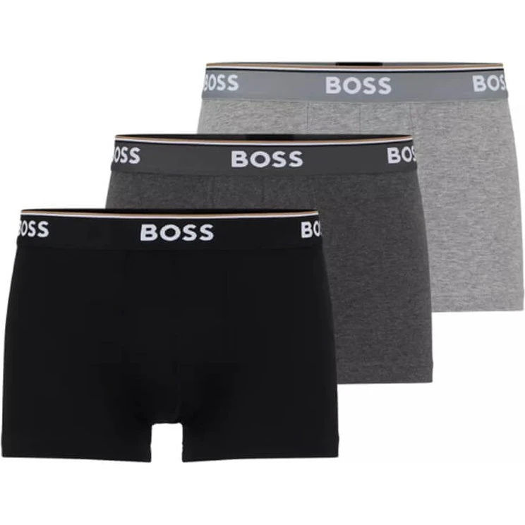 BOSS Boxer Power Logo Nero e Grigio, Confezione da 3, XL
