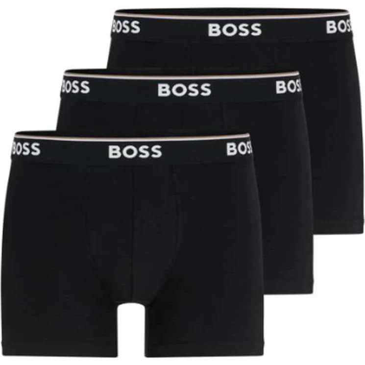 BOSS Boxer Power Logo Cotton Nero - Confezione da 3 - L