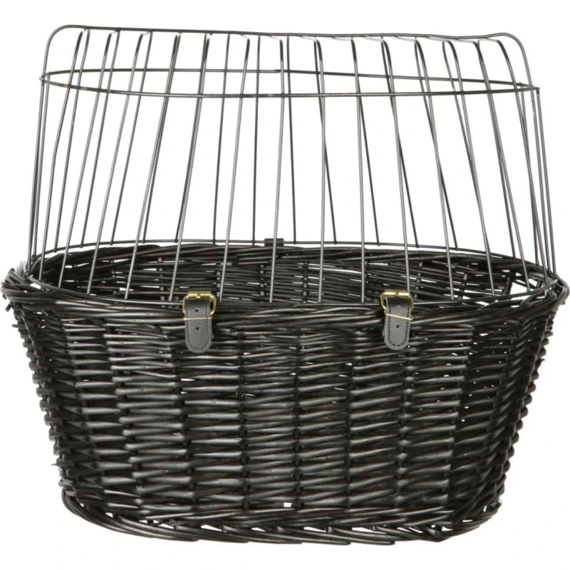 Trixie Cestino Bici Manubrio in Vimini con Griglia Nera