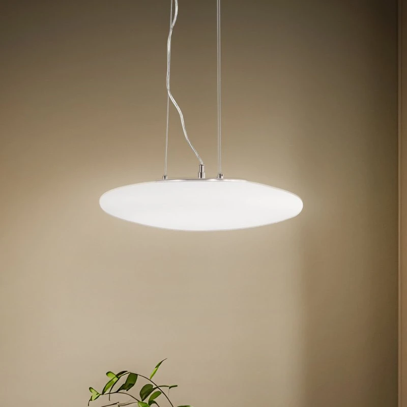 Gunda Lindby Lampada a Sospensione LED in Vetro Opalino e Nichel