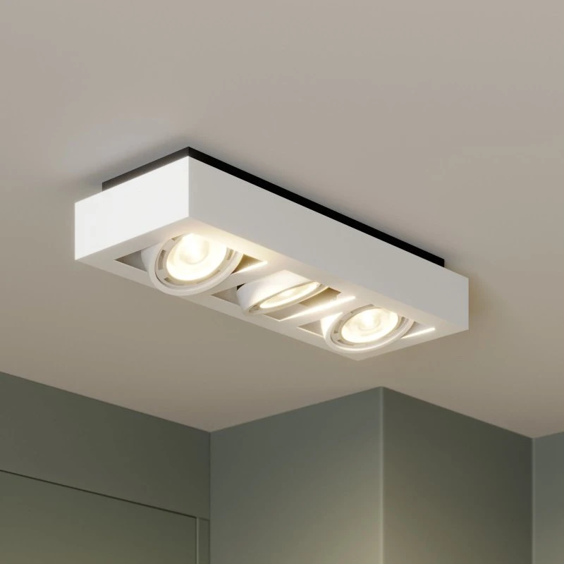 Ronka 3 Plafoniera Bianca con 3 Faretti Orientabili GU10