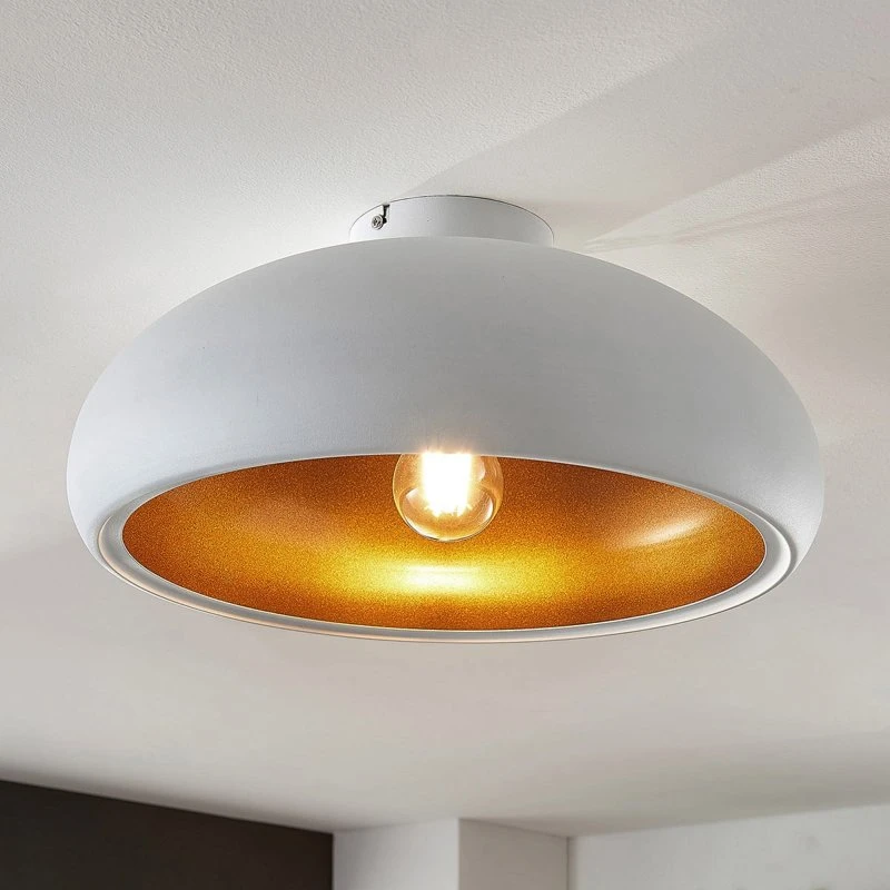 Lindby Gerwina Plafoniera Bianco e Oro - Metallo