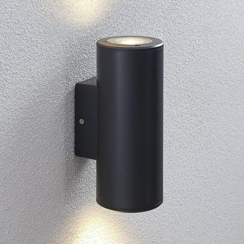 Lindby Nati Round Applique da Esterno IP54 Grigio Scuro