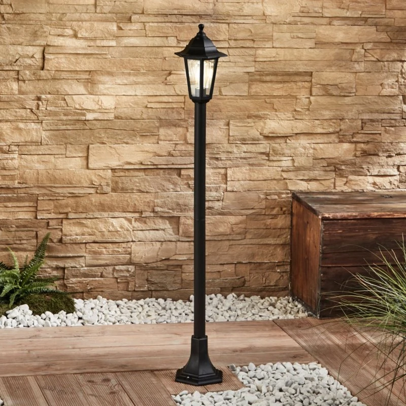 Lampada da giardino Lindby Nane Nera - Stile Lanterna Classica