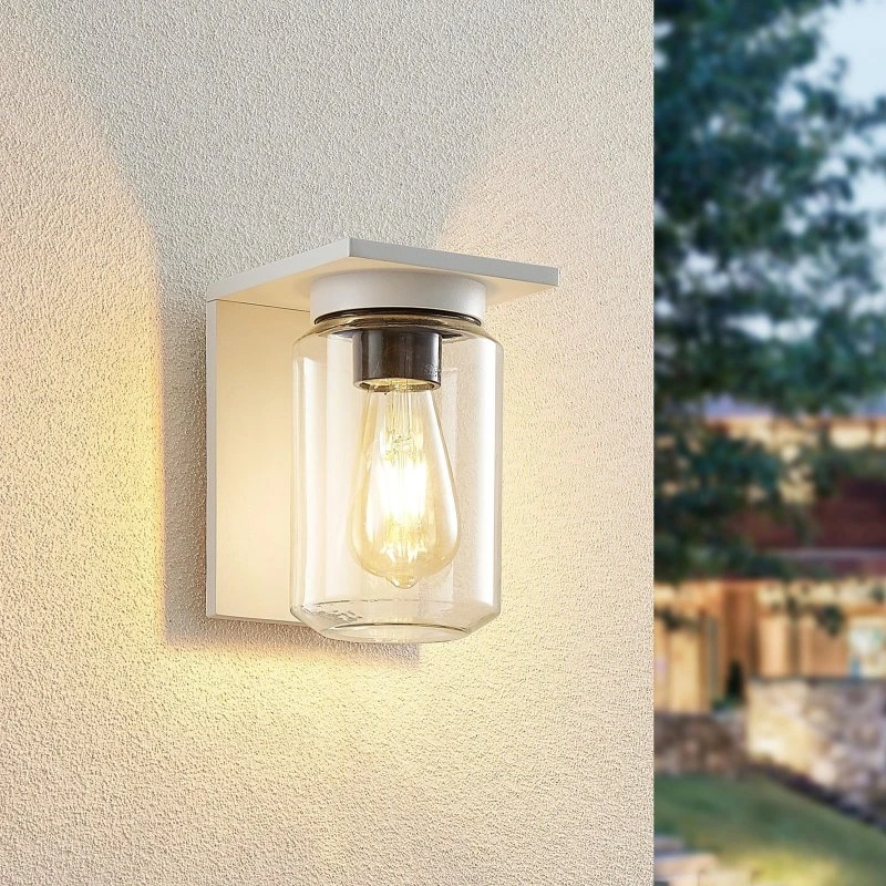 Applique da esterno Semka White Lucande - Design Moderno Bianco