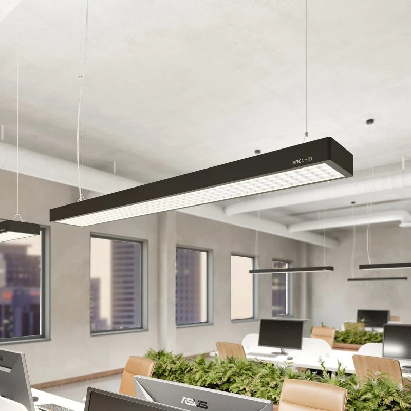 Lampada LED a sospensione Arcchio Susi, nera, 120 cm, 4000K, DALI