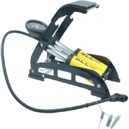 Pompa a Pedale 2 Cilindri con Manometro per Bici