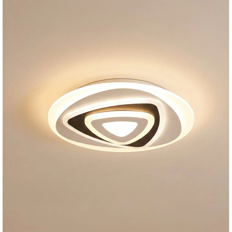 Plafoniera LED Lindby Rebeka, Ø 50 cm, Bianco/Antracite, con Telecomando