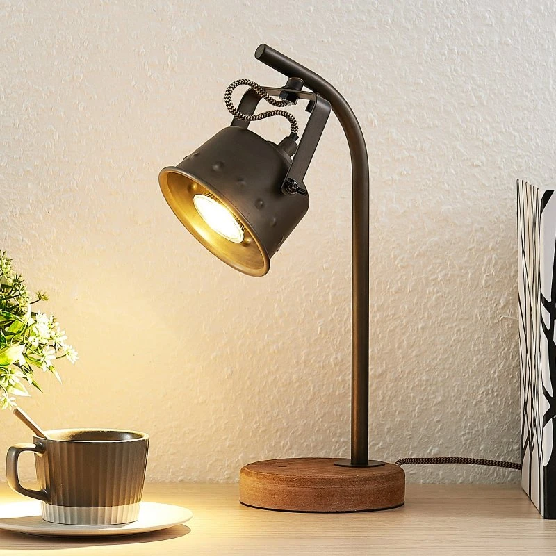 Lindby Lampada da Tavolo Rubinjo Wood/Black