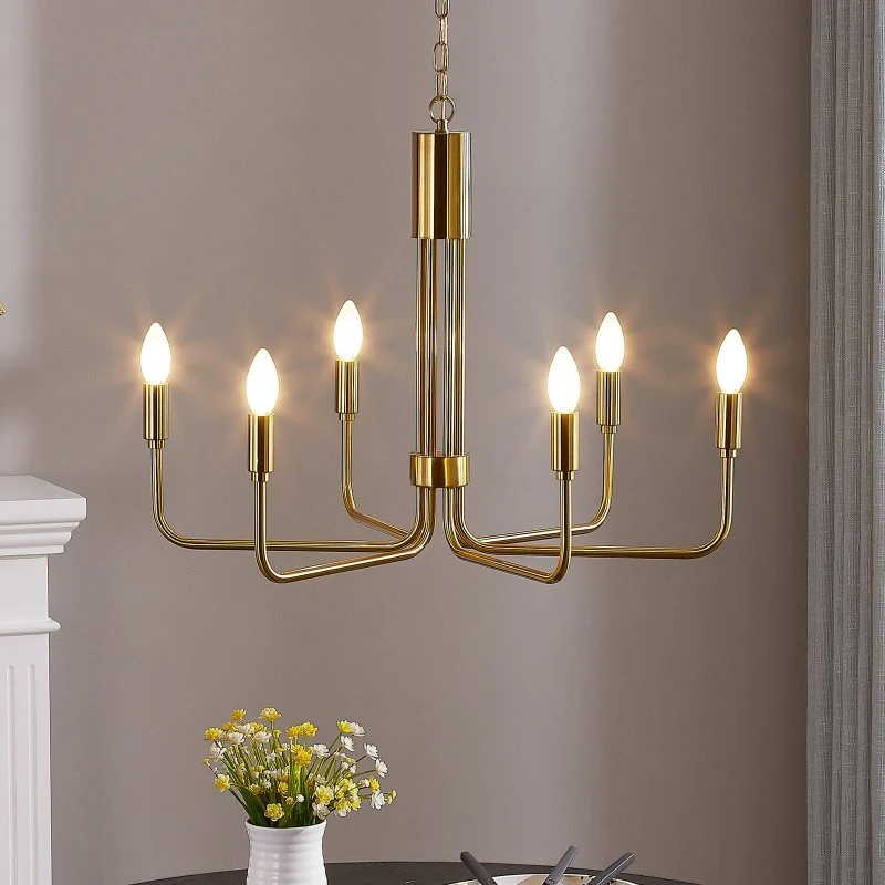 Lindby Elanova 6 Lampadario in Ottone con 6 Luci