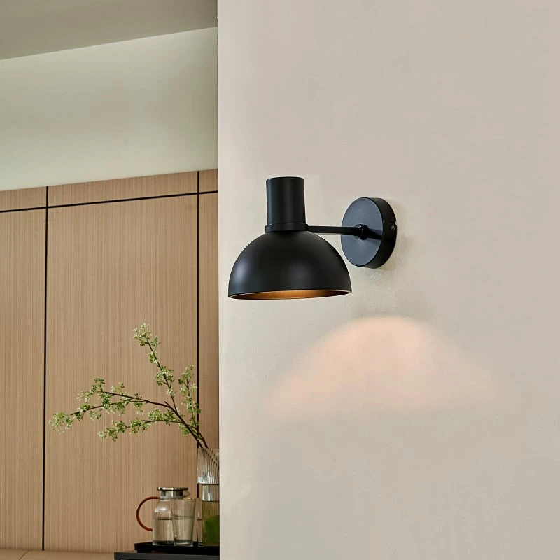 Lucande Applique da Parete Mostrid Black in Metallo Nero